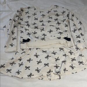 Rachel Zoe White set with Black Bow Print (kids 10/12)